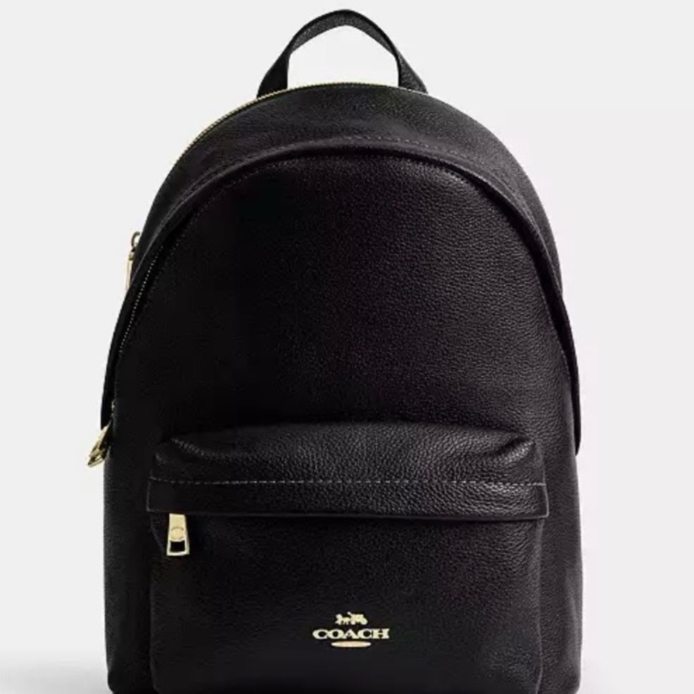 COACH Black Pebbled Leather Small Taylor Backpack
